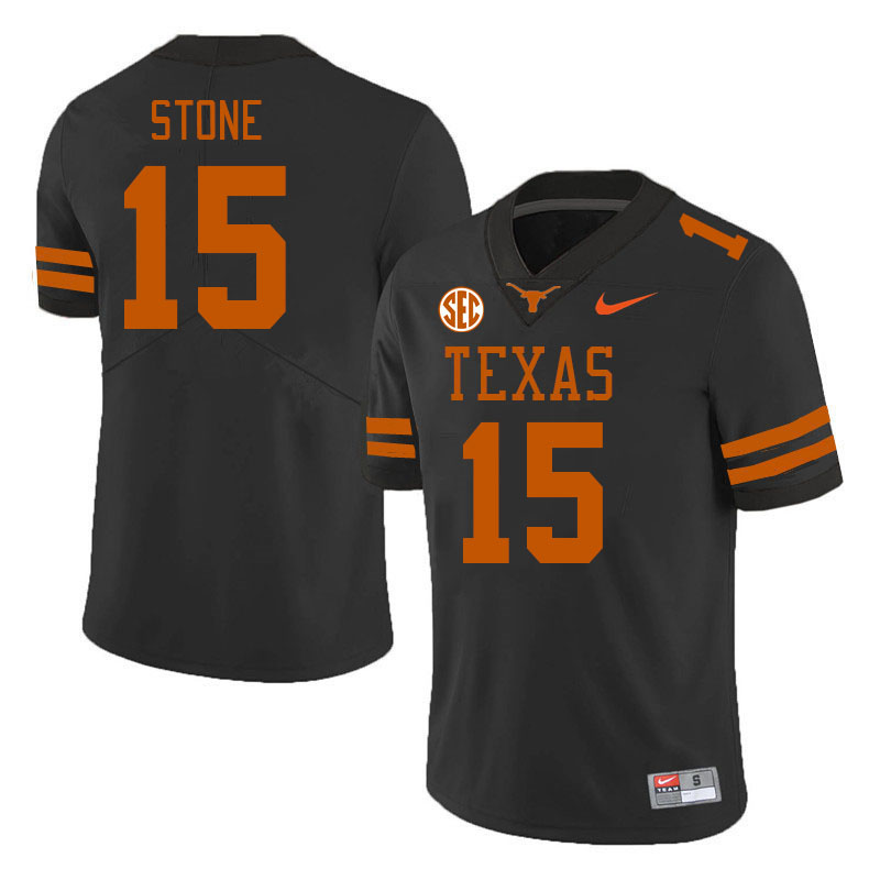 Texas Longhorns #15 Will Stone SEC Conference College Football Jerseys Stitched Sale-Black